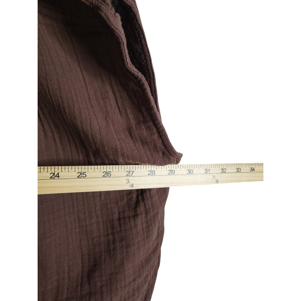 Old Navy 2X Brown Cotton Double Gauze V-Neck Flowy Blouse Earthcore Cabincore - Picture 7 of 7